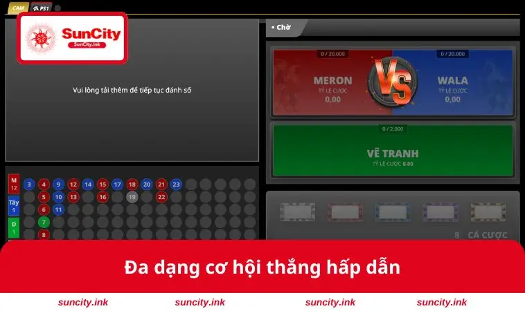 Đa dạng cơ hội thắng hấp dẫn