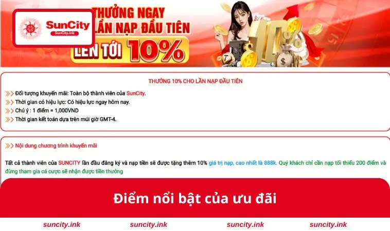 Điểm nổi bật của ưu đãi
