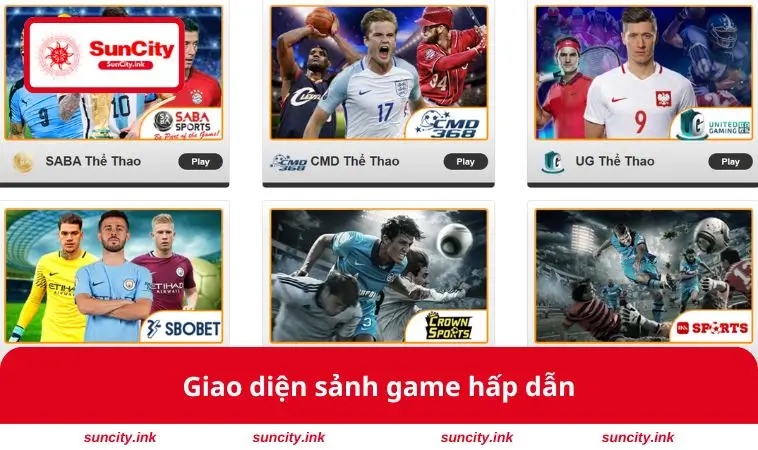 Giao diện sảnh game hấp dẫn