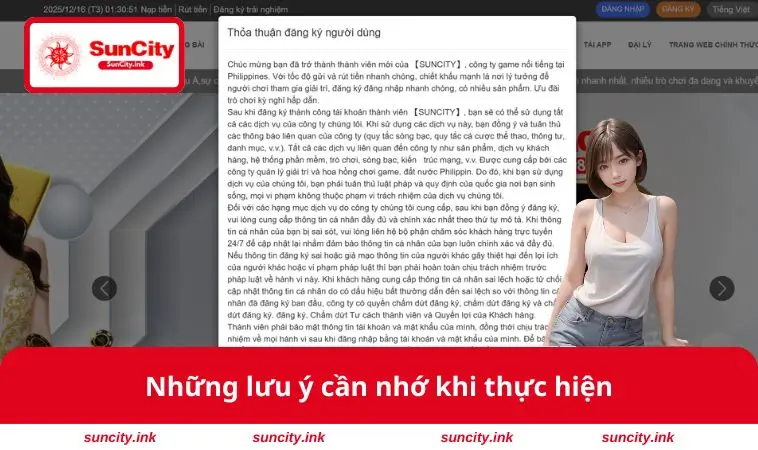 Những lưu ý cần nhớ 