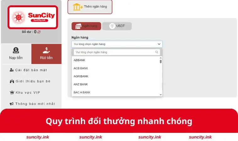 Quy trình đổi thưởng nhanh 